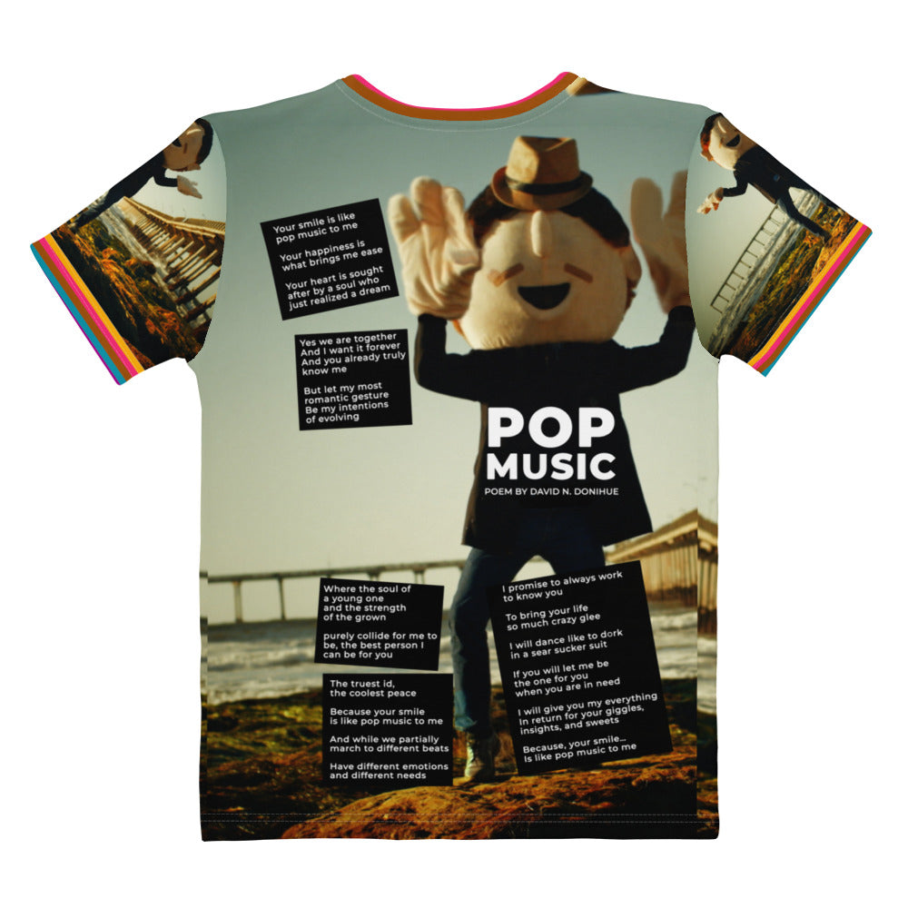 Poetry on a Women's T-shirt "Pop Music" Official Poetry Shirt (vintage style)