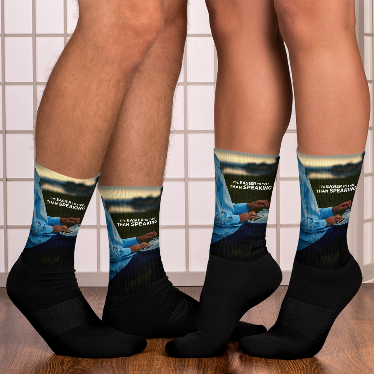 OFFICIAL SOCKS from the poem It's Easier To Type While Speaking