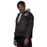 Thumbnail for WE LIVE IN THE FUTURE DELUX Embroidered Unisex denim sherpa jacket